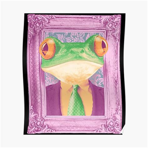 Frog Portrait Poster For Sale By Momopeachti Redbubble