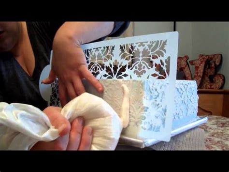 Cake stencils are just like the regular stencils that artists use. Damask Stenciling in Buttercream Tutorial - YouTube