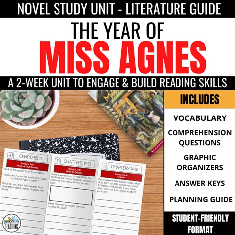 The Year Of Miss Agnes Novel Study Differentiated Teaching With