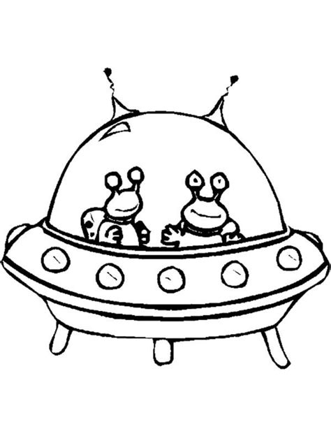 These space rovers, spaceship colouring pages are sure to evoke your child's interest and creativity. Twin Alien in Spaceship Coloring Page - NetArt