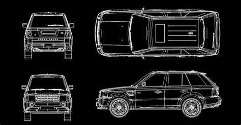 Cad Blocks Range Rover Suv Dwg 2d Cad Blocks Dwg