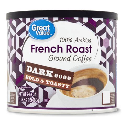 Great Value 100 Arabica French Roast Dark Ground Coffee 242 Oz
