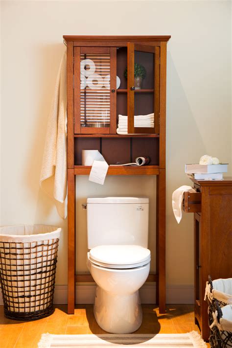 Official Glitzhome 6825h Wooden Bathroom Storage Cabinet Spacesaver