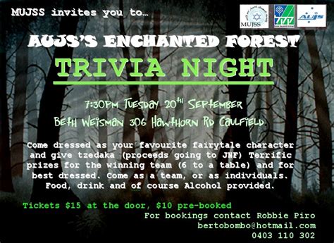 Mujss Melbourne University Jewish Students Society Trivia Night