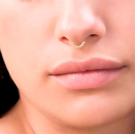 Septum Ring Septum Jewelry Gold Septum Ring Unique Nose Etsy
