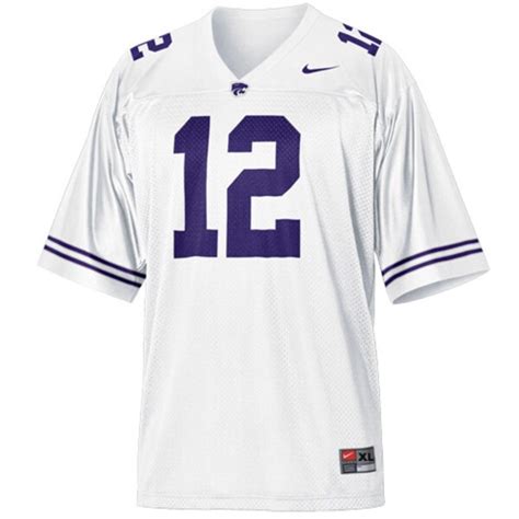 Nike Kansas State Wildcats 12 Youth Replica Football Jersey White