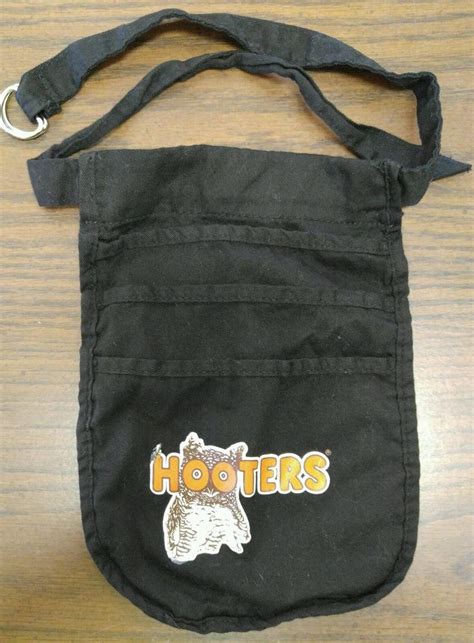 Hooters Girl Uniform Costume Authentic Ticket Money Bag Pouch Black Apron Used 1812211372