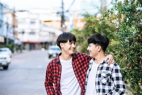 Two Men Who Love Each Other Happily Hug Each Other 4838005 Stock Photo