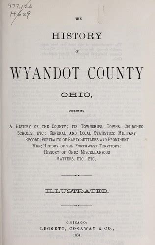 The History Of Wyandot County Ohio Open Library