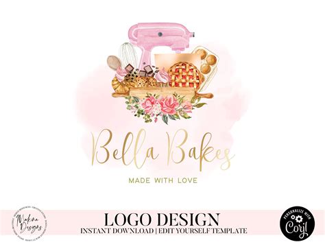 Hand Drawn Bakery Logos Baking Logo Design Branding Cake Stand Logo