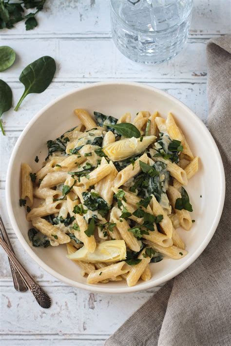 Vegan Spinach Artichoke Pasta Gluten Free Veggie Inspired