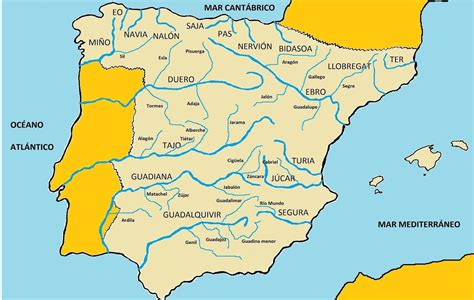 Limpiamente Tarjeta Postal En Realidad Mapa Principales Rios De España