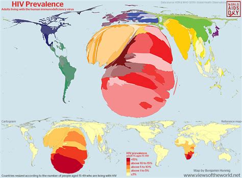 Global HIV Prevalence Views Of The WorldViews Of The World