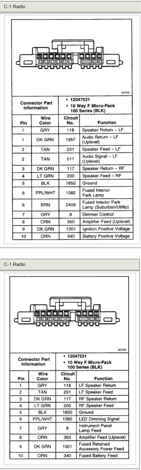 2001 Chevy Silverado Radio Wiring Diagram Database