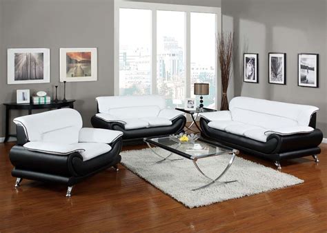 Orel Modern Contemporary Black And White Bonded Leather