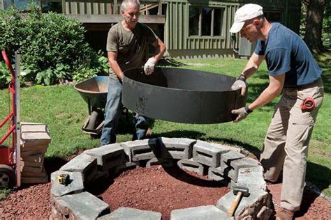 Sitting outside in the evening with your feet propped up in front of an open crackling fire is a relaxing. Fire Pit Ring - DIY or Store Bought? | Fire Pit ...