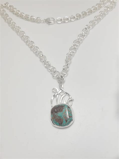 Turquoise Sterling Silver Pendant Necklace Sold