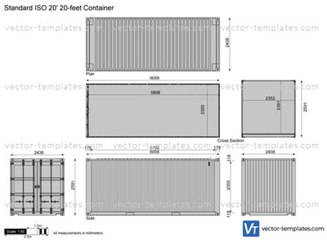Templates Miscellaneous Other Standard Iso 20 20 Feet Container