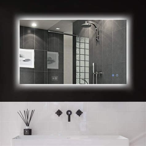 Keonjinn 40x 24 Backlit Bathroom Mirror Wall Mounted Anti Fog Makeup
