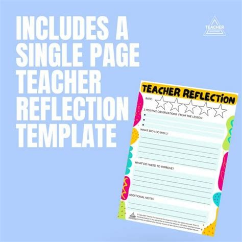 Teacher Reflection Template Teacher Resource