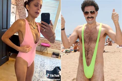 Bethenny Frankel Jokes That Her Plunging One Piece Swimsuit Makes Her Feel Like Borat