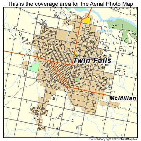 Aerial Photography Map Of Twin Falls Id Idaho