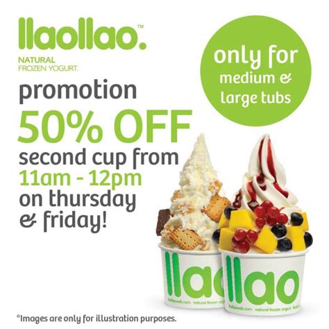 Check out the latest promotions, catalogue, freebies(free voucher/sample/coupons), warehouse sales and sales in malaysia. Enjoy second cup of llaollao frozen yogurt at 50% less on ...