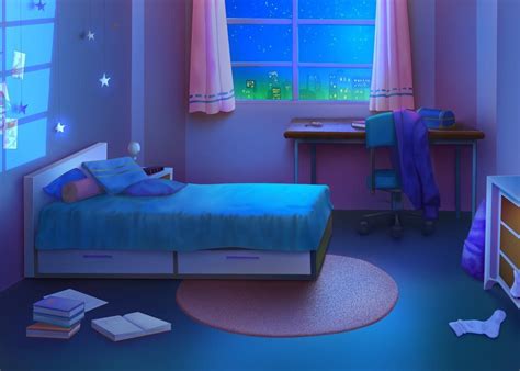 Cute Anime Bedroom Background Night Lwytm Eqvpm