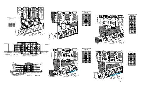 Multi Story Corporate Office Building Elevation Section And Floor Plan