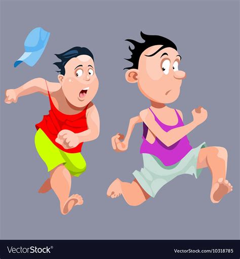 Cartoon People Quickly Run In Fright Royalty Free Vector