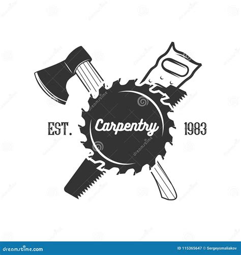 Set Of Carpentry Logo Templates Stock Vector Illustration Of Handsaw