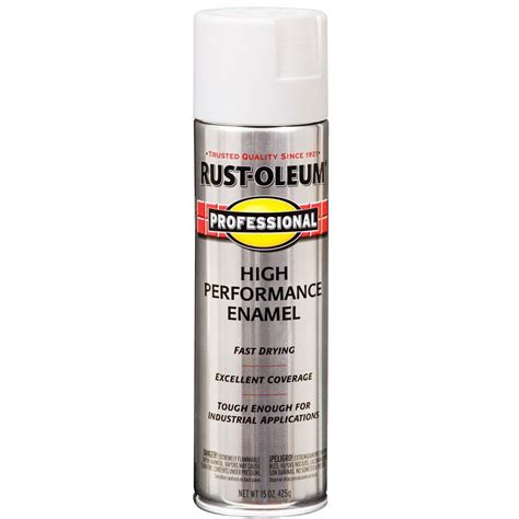 Rust Oleum Pro 15 Oz High Performance Enamel Gloss White Spray Paint