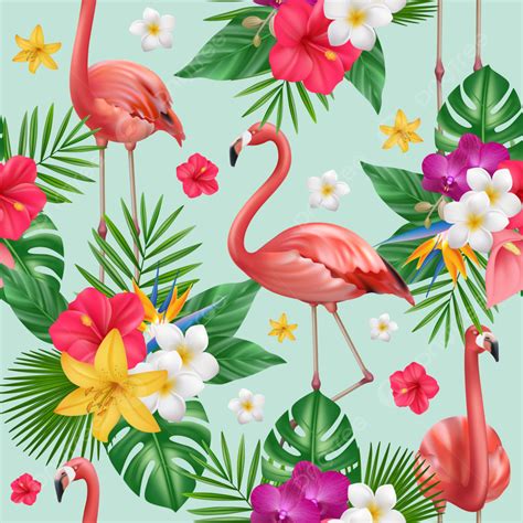 Flamingo Pattern Exotic Background Summer Wallpaper Life Color