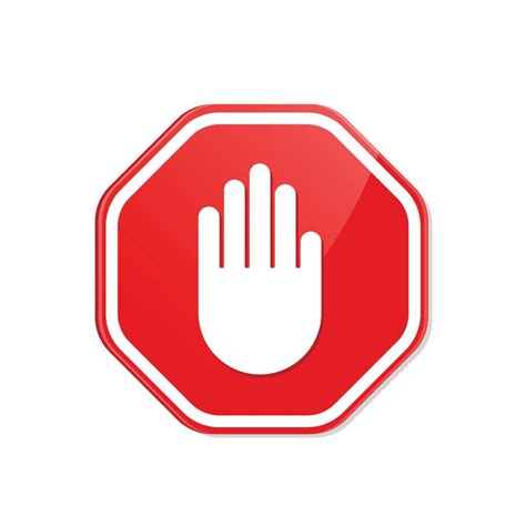 stop roadsign with big hand symbol or icon for prohibited activities vector illustration