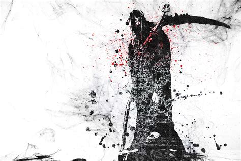 Black Scythe Wallpaper Death Ink Wash Paintings Grim Reaper Hd