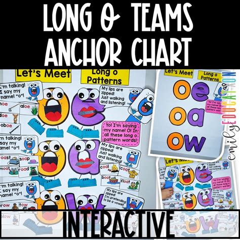 Long O Vowel Teams Vowel Digraphs Interactive Anchor Chart Emily