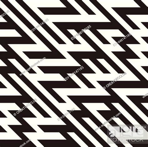 Vector Seamless Black And White Diagonal Lines Pattern Abstract