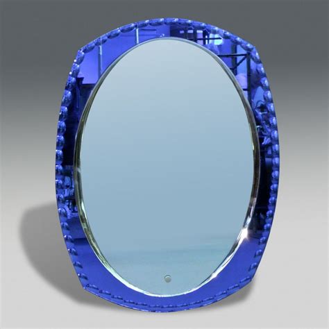 The choice between framed and frameless mirrors is a matter of style preference. 50's Blue Mirror - Stock - Christopher Jones Antiques ...