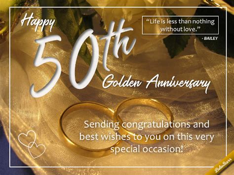 Celebrate turning 50 with these great free printable 50th birthday cards. For A 50th Wedding Anniversary. Free Milestones eCards ...