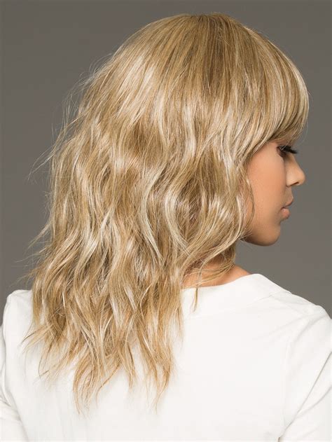 Softly Textured Layers Medium Wavy Wigs With Bangs