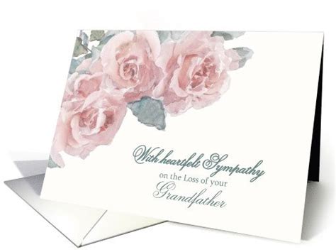 Loss Of Grandfather Heartfelt Sympathy Whitepink Watercolor Roses