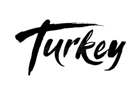 Turkey Hand Drawn Lettering Isolated On The White Background Hand