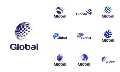Abstract Globe Logo Design Set 4724985 Vector Art At Vecteezy