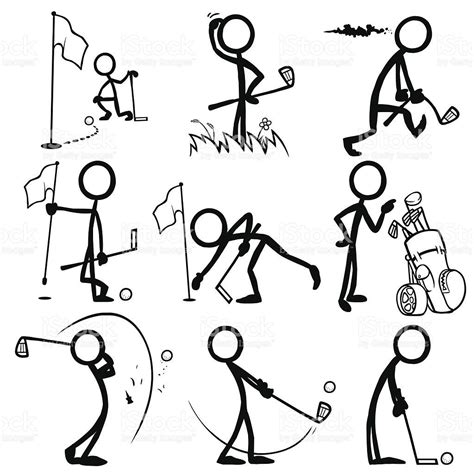 Stick Figure People Playing Golf Royalty Free Stick Figure People Playing Golf Stock Vector Art