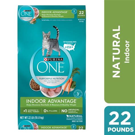 Purina one® indoor turkey and whole grains dry cat food 4x800g. Purina ONE Hairball, Weight Control, Natural Dry Cat Food ...