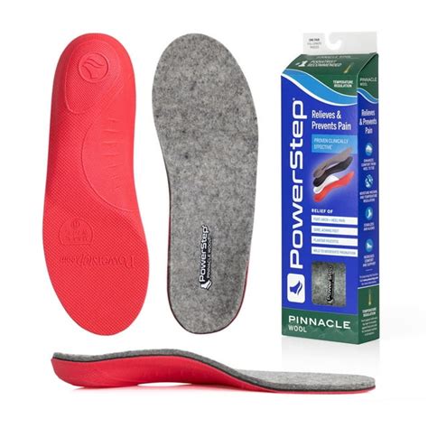 Powerstep Pinnacle Wool Full Length Orthotic Shoe Insoles With Neutral Arch Support For Outdoor