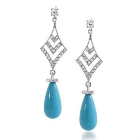 Bling Jewelry Bling Jewelry Cz Turquoise Color Bulb Chandelier Earrings