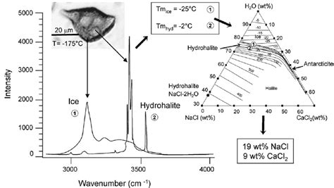 A — Raman Spectra Of Ice 1 And Hydrohalite Nacl 2h 2 O 2 Obtained
