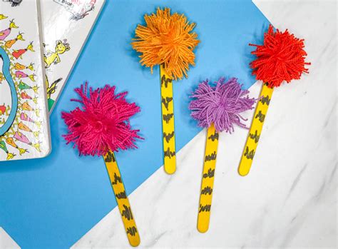 Dr Seuss The Lorax Kids Craft Activity With Truffula Trees Craft Images