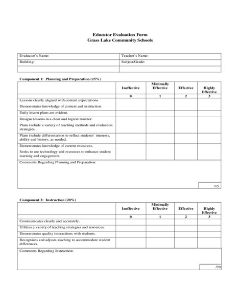 2022 Teacher Evaluation Form Fillable Printable Pdf And Forms Handypdf